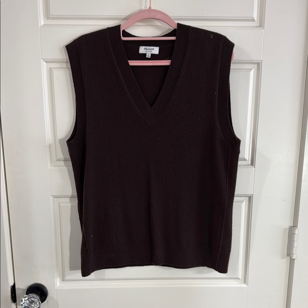 Dark Brown Sleeveless Sweater Vest